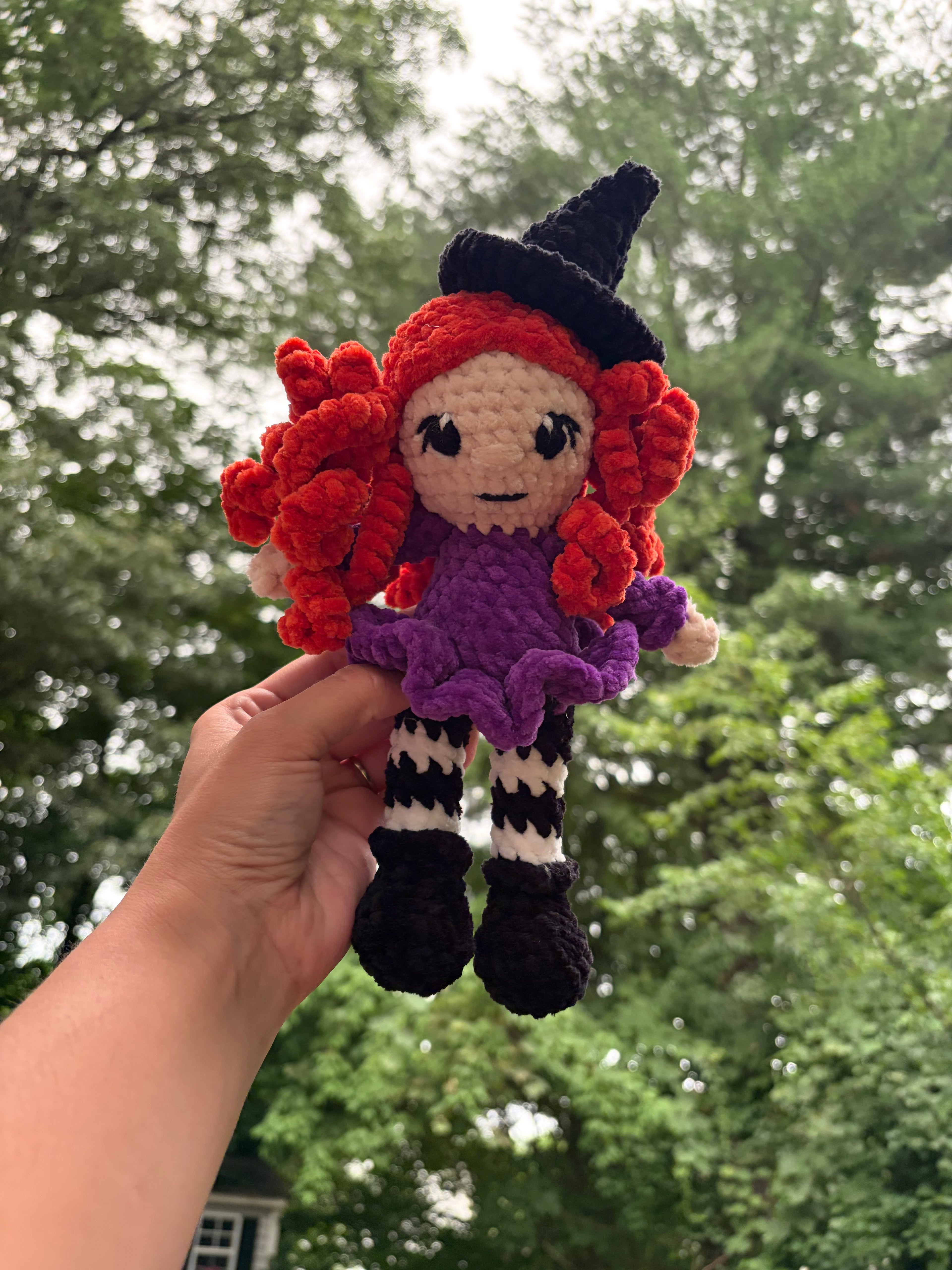 Handmade Crochet Witch Plushie